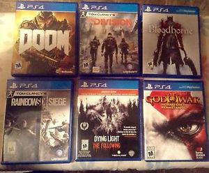 6 games for ps4 in perfect condition.