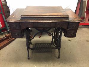 Antique Treadle Sewing Machine and Table