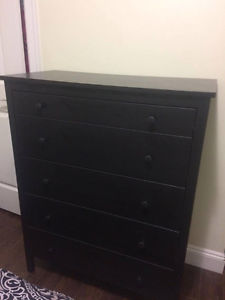 Black 5-drawer Dresser for Sale