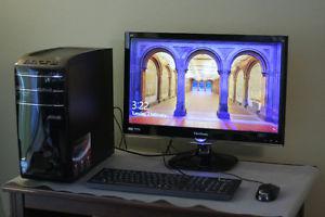 Desktop computer and monitor