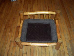 Hand Crafted Pet Bed and Food/Water Dish