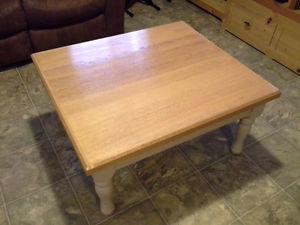 Handcrafted oak top coffee table