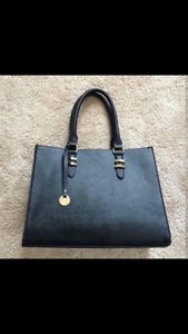 Large black satchel purse