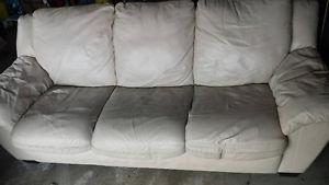 Leather Couch & Loveseat (cream), Used