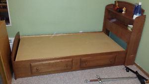 Maple captain's bed frame twin size
