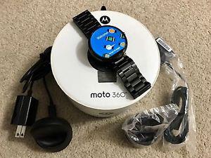 Moto 360 with Black Stainless Steel Band.