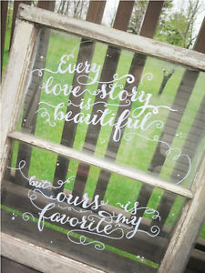 Shabby Chic Vintage Window Signs with your favourite Quote