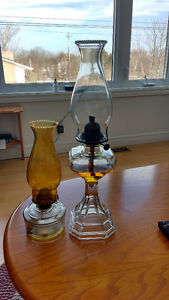 Two old oil lamps good for when power goes out