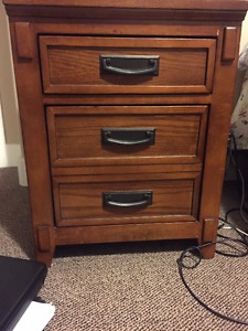 Wood Night Table/Two Drawers