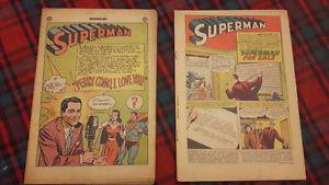 2 Coverless Golden Age 's SUPERMAN COMICS