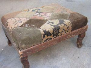CIRCA s UPHOLSTERED SHABBY CHIC FOOTSTOOL $