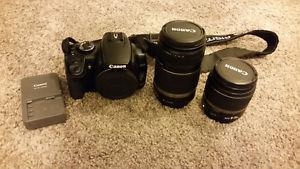 Canon rebel XTI with wide angle and telephoto lens