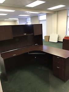 Desks with upper storage
