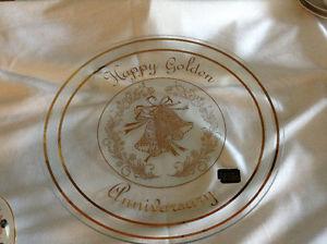 Gold gilted 50 th. anniversary plate