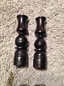 Handcarved wooden candlesticks from Tanzania