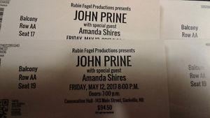 John Prine - In Concert - Sackville, NB - two tickets for