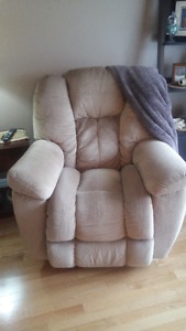 Like new reclining chesterfield and chair