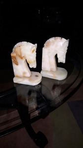 Marble Horsehead bookends
