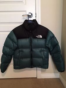 NORTH FACE NUPTSE DOWN JACKET WOMEN'S SMALL GREEN AUTHENTIC