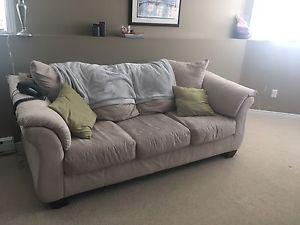 Neutral/cream colour microfibre couch