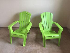 Pair of Adirondack chairs