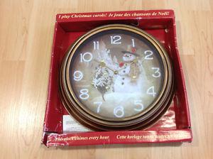 Snowman Christmas Clock--New in Box