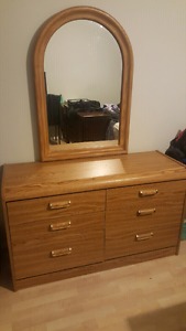 Solid Wood Dresser with Mirror!