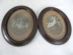 TWO CUPID'S, ANTIQUE HANGING PHOTO'S