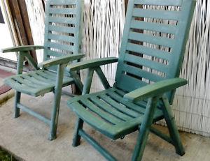 The "Pair of Folding Lounge Chairs w/Arms" for sale