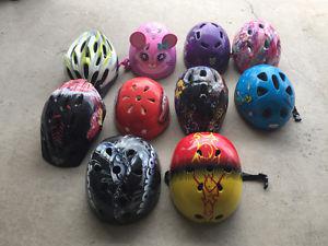 Variety of Kids/Youth bike helmets