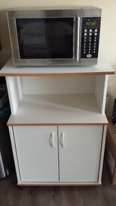 White kitchen cabinet/microwave stand