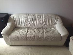 White leather couch and loveseat must go. 200 OBO