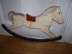 Wooden Rocking Horse Folk Art Hand Crafted Painted Rocking