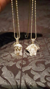 10kt Gold & Diamond encrusted pendents