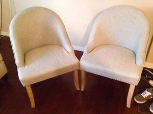 2 Accent Chairs Light Blue