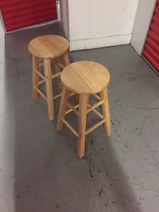 4 solid wood 24" stools