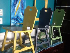 Blue, green, and yellow chair $25 each