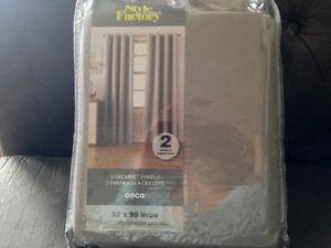 Brand New Grommet Grey Curtain Panels (2) Size 52"x 95"