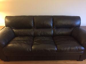 Brown leather couch and love seat for sale