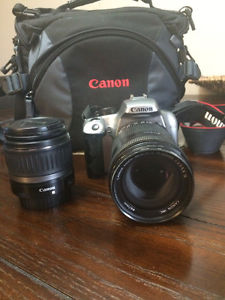 Canon rebel with two lense and case