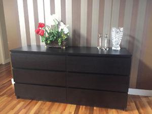 DRESSER EXPRESSO BROWN,6 DRAWERS 250$ FIRM