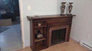 Decorative wooden mantel dresser cabinet