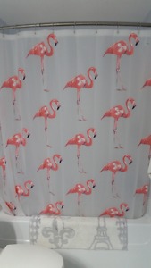 Flamingo vinyl shower curtain