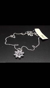 Fossil Brand Crystal Flower Necklace