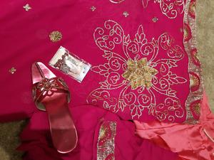 Full Sari with earrings and shoes
