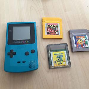 Game boy color with three games