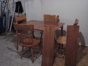 Hardwood Table and Chairs