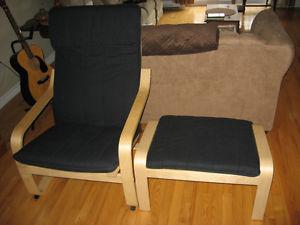 IKEA Poang Chair and Footstool