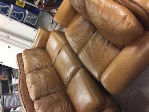 Itailian leather couch and love seat