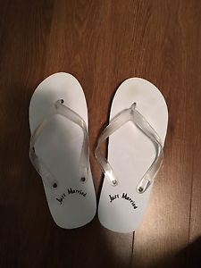 "Just Married" flip flops